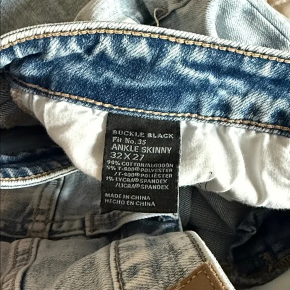 Buckle Black Fit No 35 Ankle Skinny 32x27 - Picture 3 of 5